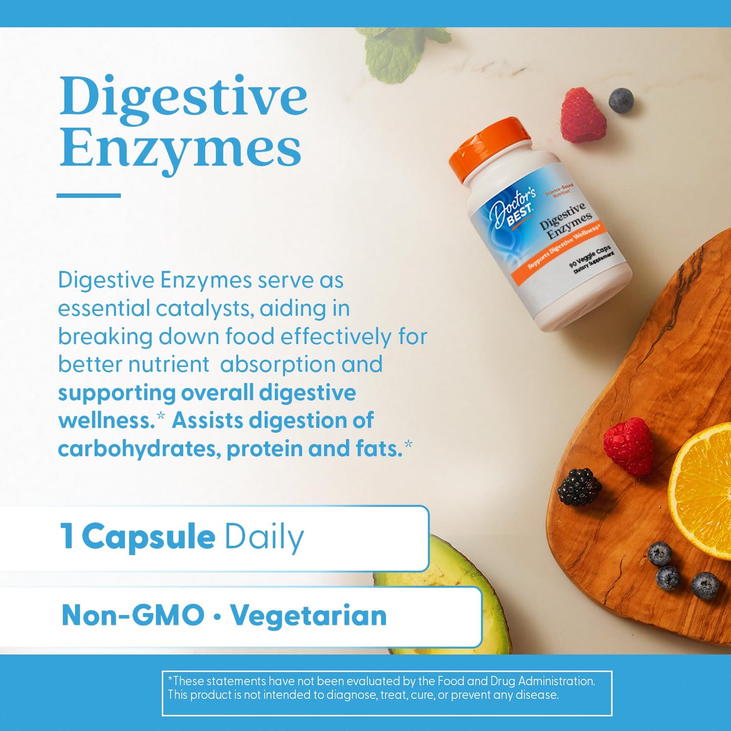 Doctor's Best Digestive Enzymes Supplement for Women & Men - Supports Gut Health, Digestion, & Overall Wellness, Formulated with Amylase, Super Enzyme Blend - dailyvitalstore