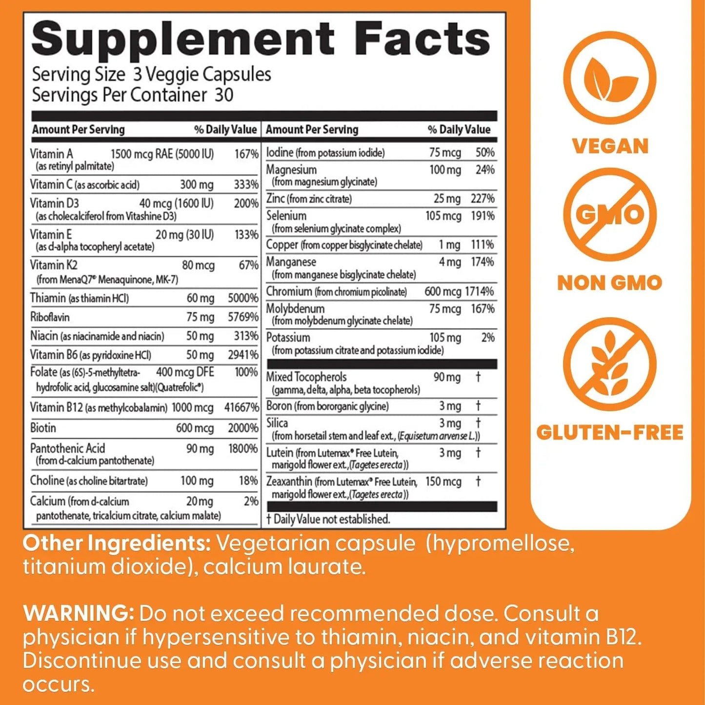 Doctors Best Multi-Vitamin Mineral Complex, Comprehensive Health Support, Non-GMO, Gluten Free, Vegan 90 Veggie Capsules - dailyvitalstore