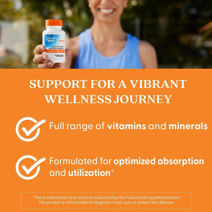 Doctors Best Multi-Vitamin Mineral Complex, Comprehensive Health Support, Non-GMO, Gluten Free, Vegan 90 Veggie Capsules - dailyvitalstore