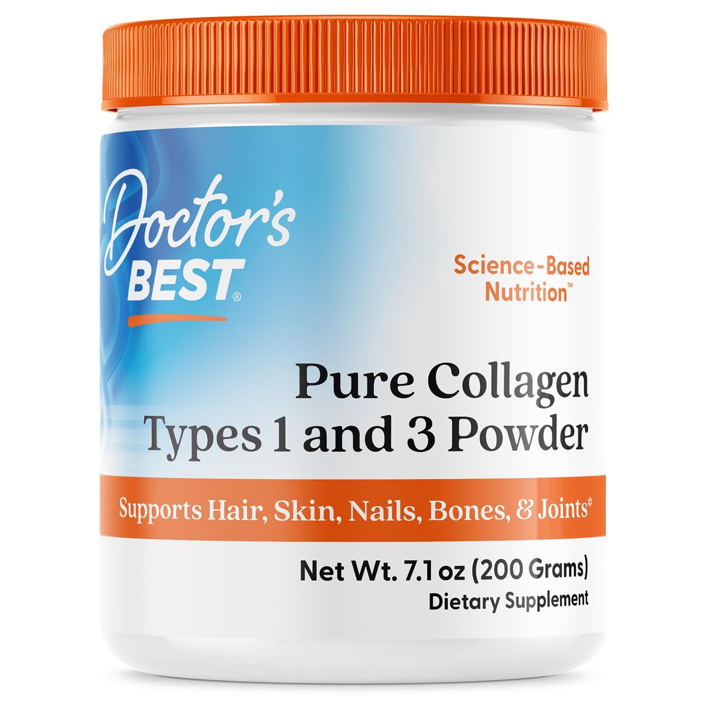Doctor's Best Pure Collagen Types 1 & 3, Promotes Healthy Skin Hair & Nails – Bone & Joint Support, 7.1 Ounce (Pack of 1) - dailyvitalstore