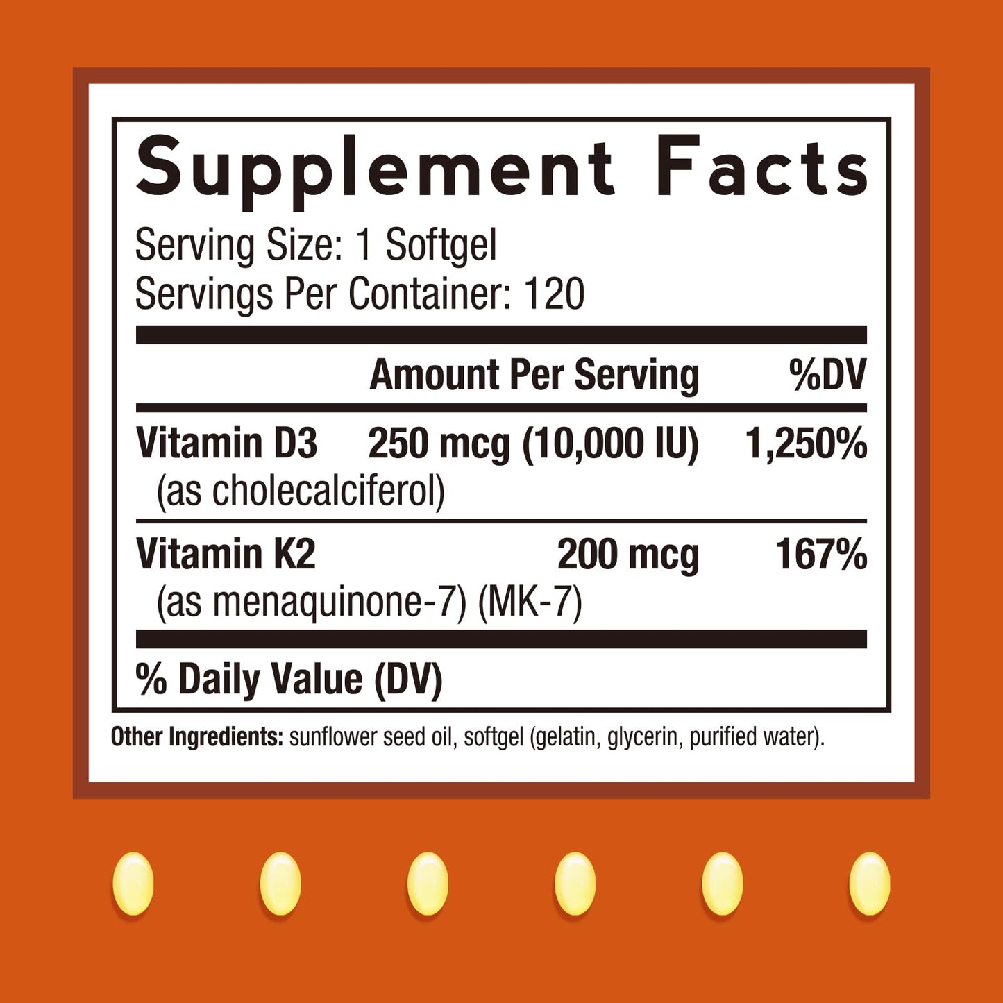 Doctor's Recipes Vitamin D3 K2, 10,000 IU, 200 mcg, MK-7, Strong Bone Density, Teeth, Immune, Heart Support, Energy, Calcium Absorption, - dailyvitalstore