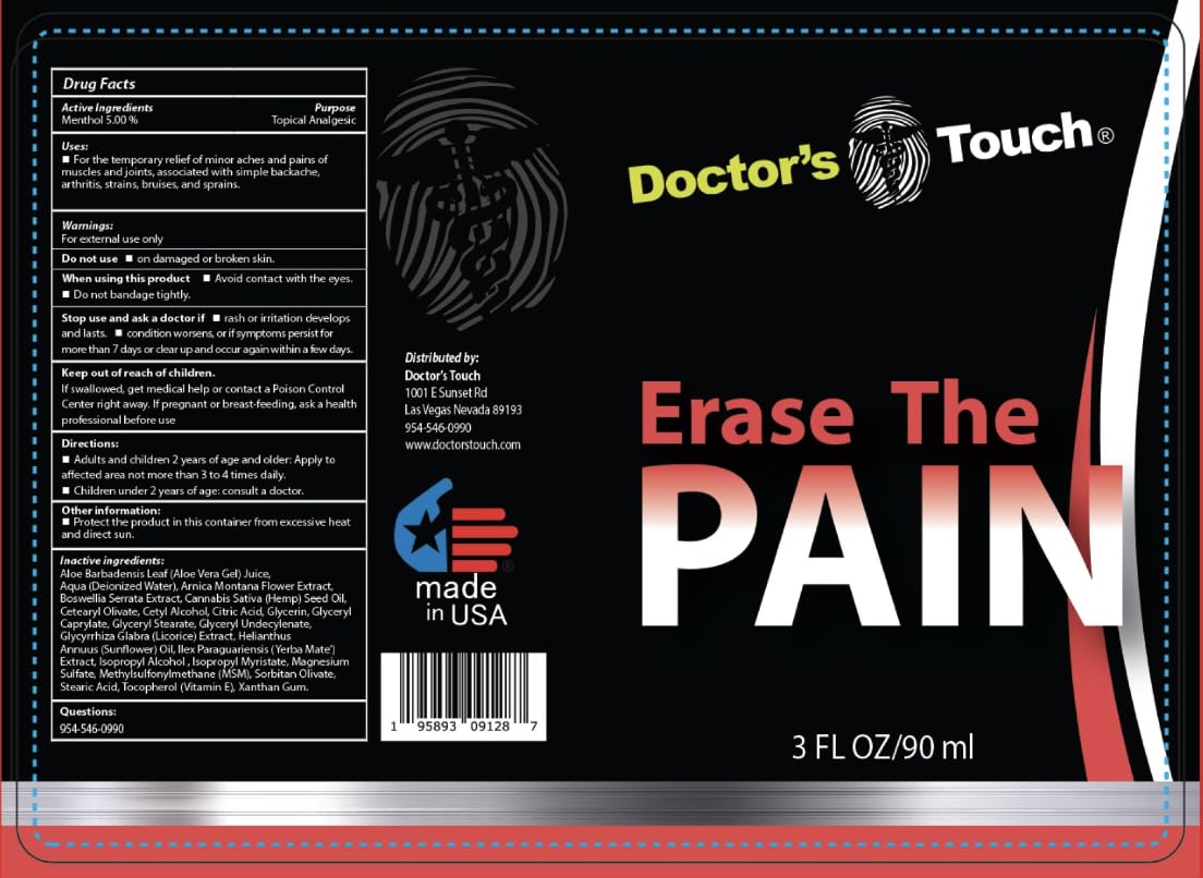 Doctor's Touch Erase The Pain Relief Roll On - Fast Acting Topical Pain Relief Roll On for Nerves, Joints, All Muscle Soreness and Discomfort - Roll on Muscle Pain Relief - dailyvitalstore