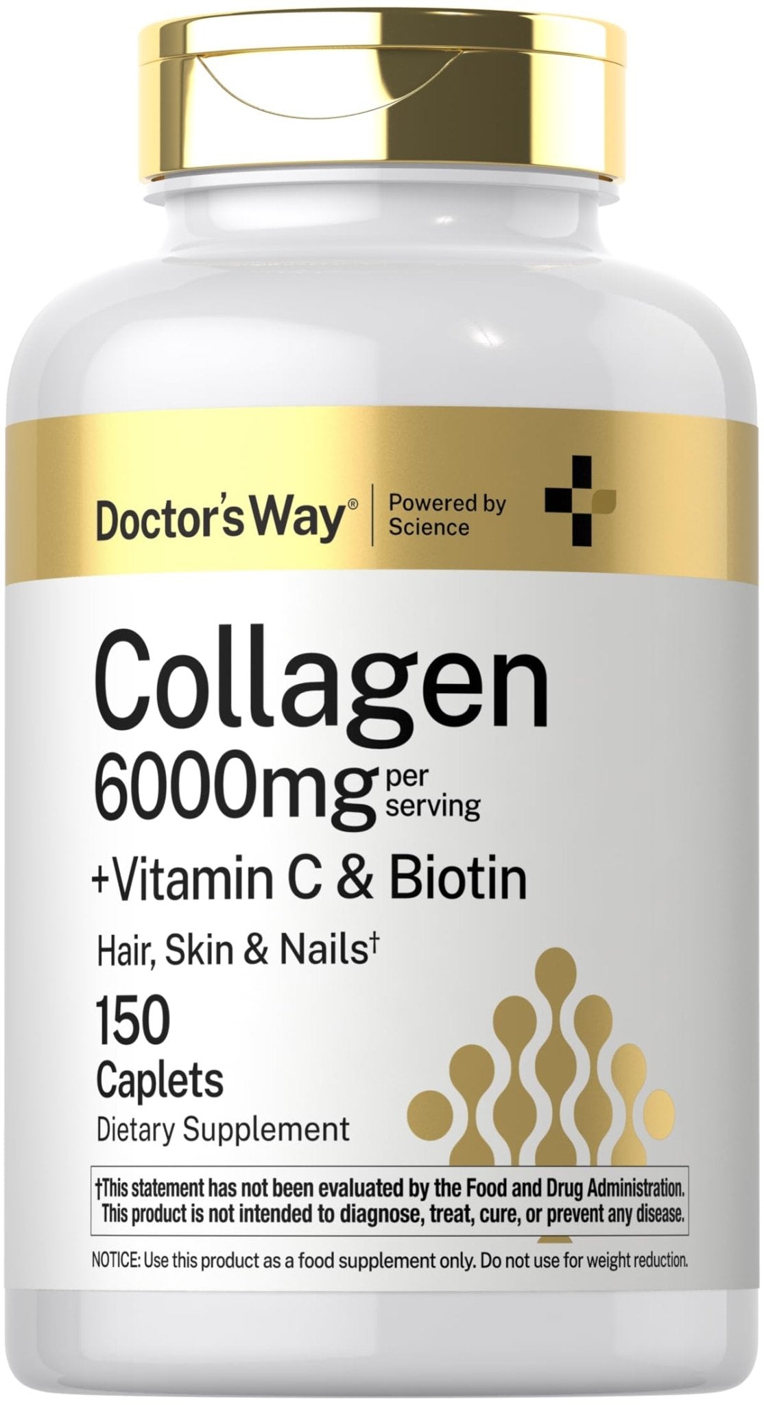 Doctor's Way Collagen Complex | 150 Caplets | with Vitamin C and Biotin | Non-GMO, Gluten Free Supplement - dailyvitalstore