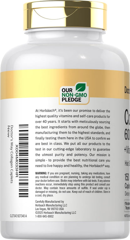 Doctor's Way Collagen Complex | 150 Caplets | with Vitamin C and Biotin | Non-GMO, Gluten Free Supplement - dailyvitalstore