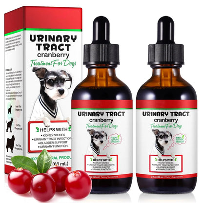 Dog UTI Treatment - Urinary Tract Infection Treatments, Kidney+Bladder Support Supplement, Natural Cranberry Extract for Dogs, Supports Urinary and Digestive Health (2 Fl Oz (Pack of 2)) - dailyvitalstore