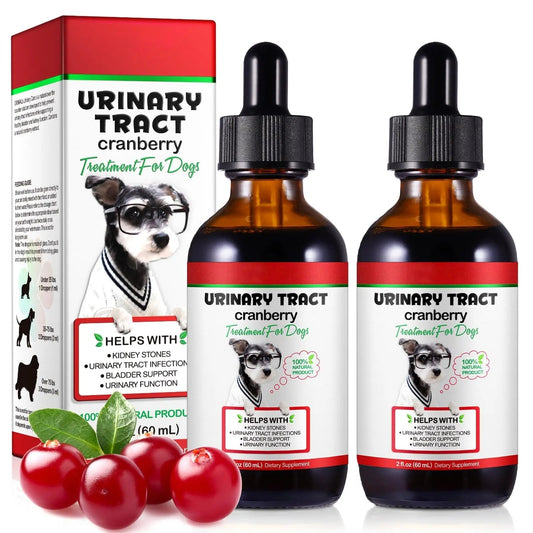 Dog UTI Treatment - Urinary Tract Infection Treatments, Kidney+Bladder Support Supplement, Natural Cranberry Extract for Dogs, Supports Urinary and Digestive Health (2 Fl Oz (Pack of 2)) - dailyvitalstore