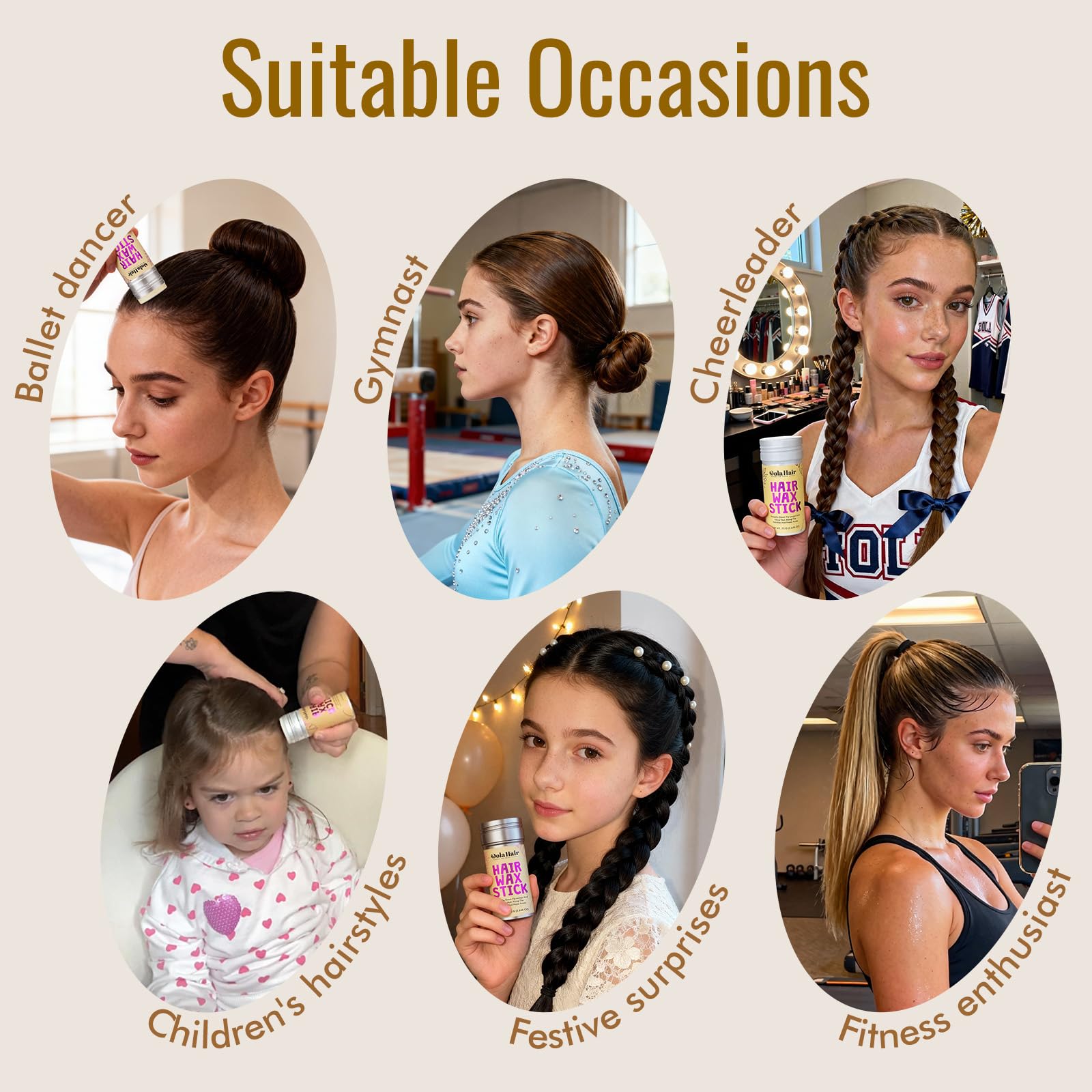 Dolahair Hair Wax Stick - Flyaway Control and Styling Pomade for Kids, Women, and Men - Slick Back Hair Bun Maker and Hair Accessorie for Teen Girls (1 Pack of Wax) - dailyvitalstore