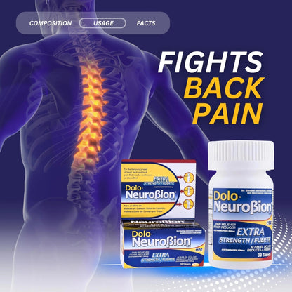 Dolo Neurobion 30 Tablets - Pain Reliever, Fever Reducer, Extra Strength, Fuerte, Alivia el Dolor, Reduce la Fiebre - dailyvitalstore