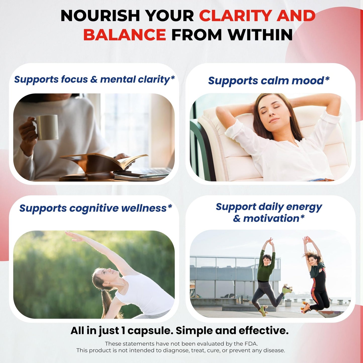 Dopamine Focus Supplement Ashwagandha 5-HTP Rhodiola Rosea St. John's Wort - Increase Memory Clarity Focus Restore Relax with VIT B1, B6, B12, L-Theanine - dailyvitalstore