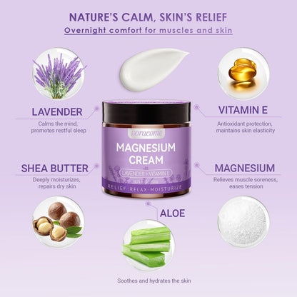 Doracome Magnesium Moisturizing Cream for Muscle Relief, Sleep Support and Stress Relief, Fast-Absorbing Formula,Skin Friendly,Lightly Scented - dailyvitalstore