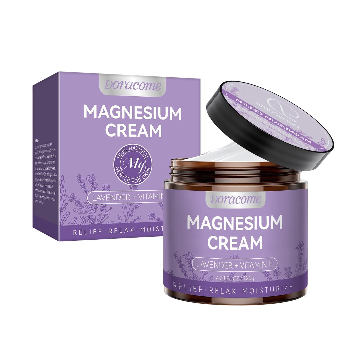 Doracome Magnesium Moisturizing Cream for Muscle Relief, Sleep Support and Stress Relief, Fast-Absorbing Formula,Skin Friendly,Lightly Scented - dailyvitalstore