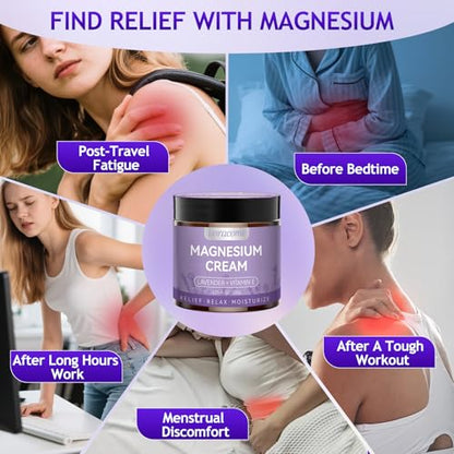 Doracome Magnesium Moisturizing Cream for Muscle Relief, Sleep Support and Stress Relief, Fast-Absorbing Formula,Skin Friendly,Lightly Scented-SJX - dailyvitalstore