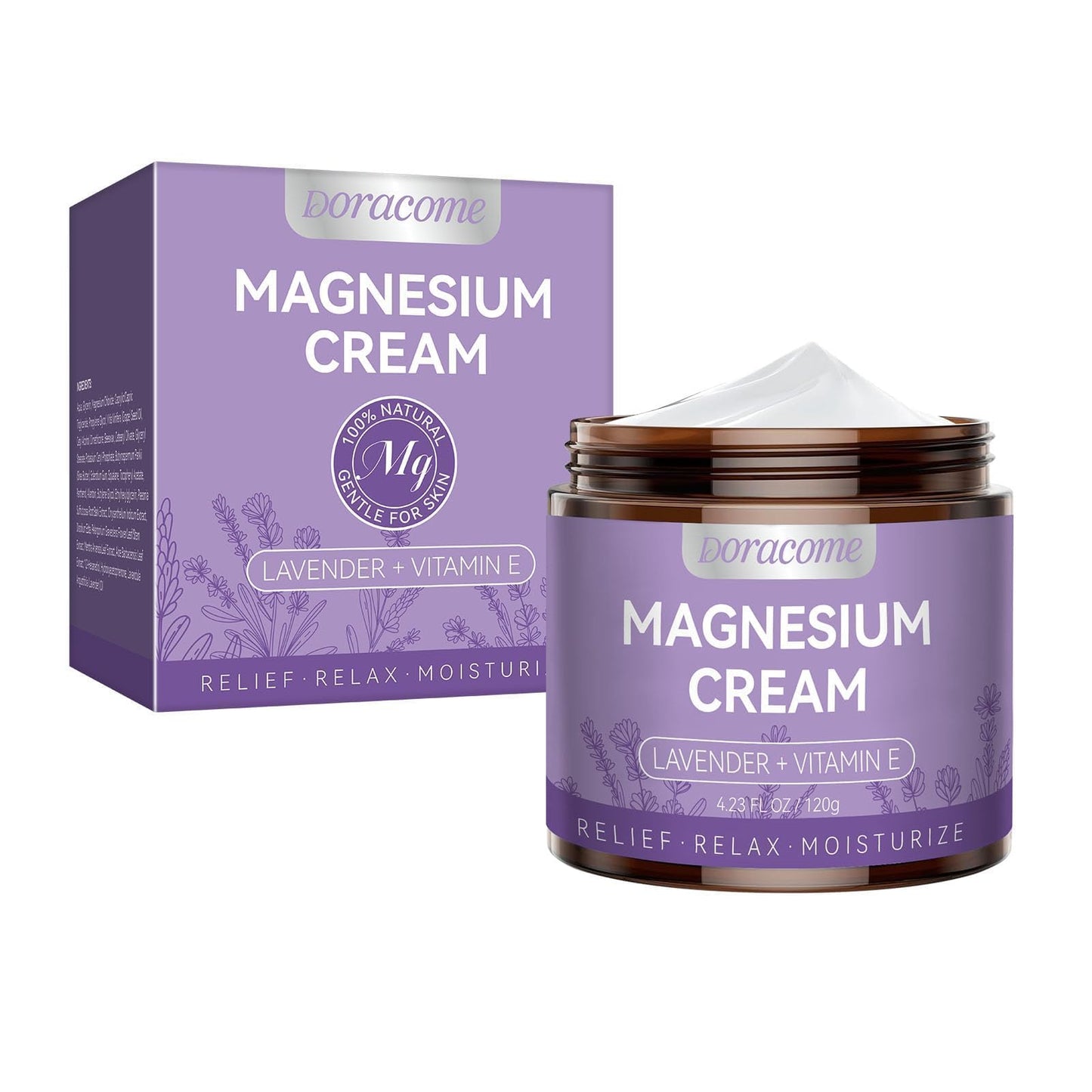 Doracome Magnesium Moisturizing Cream for Muscle Relief, Sleep Support and Stress Relief, Fast-Absorbing Formula,Skin Friendly,Lightly Scented-SJX - dailyvitalstore