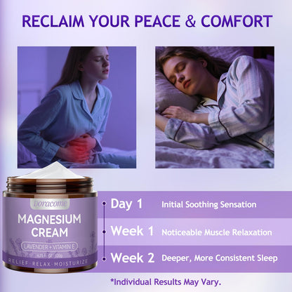 Doracome Magnesium Moisturizing Cream for Muscle Relief, Sleep Support and Stress Relief, Fast-Absorbing Formula,Skin Friendly,Lightly Scented-SJX - dailyvitalstore