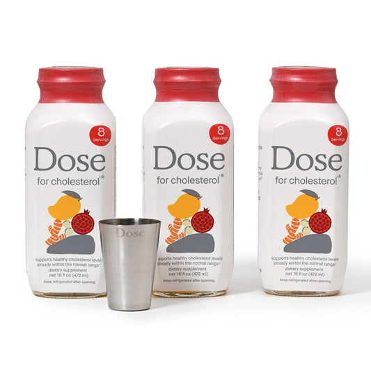 DOSE for Cholesterol Supplements Maintain Healthy Cholesterol Levels and Supports Cardiovascular Health Gluten-Free Vegan Zero Sugar, 16oz Bottle, 3 Pack (3 Week Supply) - dailyvitalstore