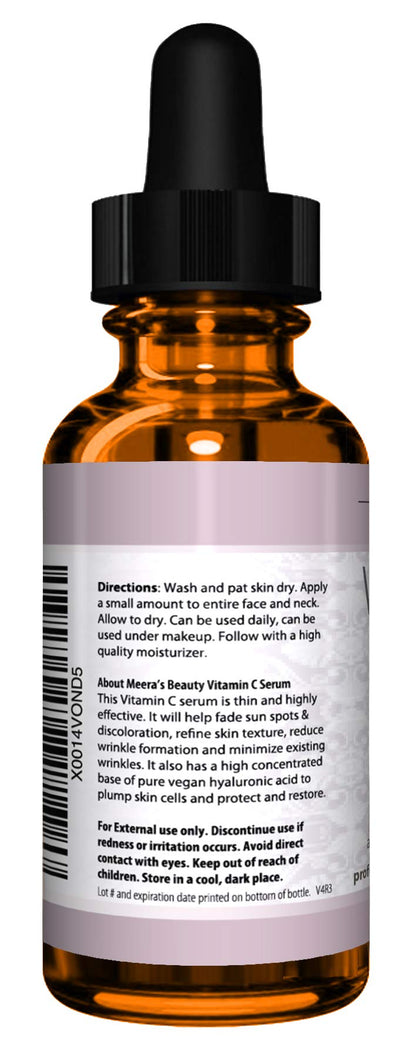 DOUBLE SIZED (2 oz) PURE VITAMIN C SERUM FOR FACE With Hyaluronic Acid - Anti Wrinkle, Anti Aging, Dark Circles, Age Spots, Vitamin C, Pore Cleanser - dailyvitalstore