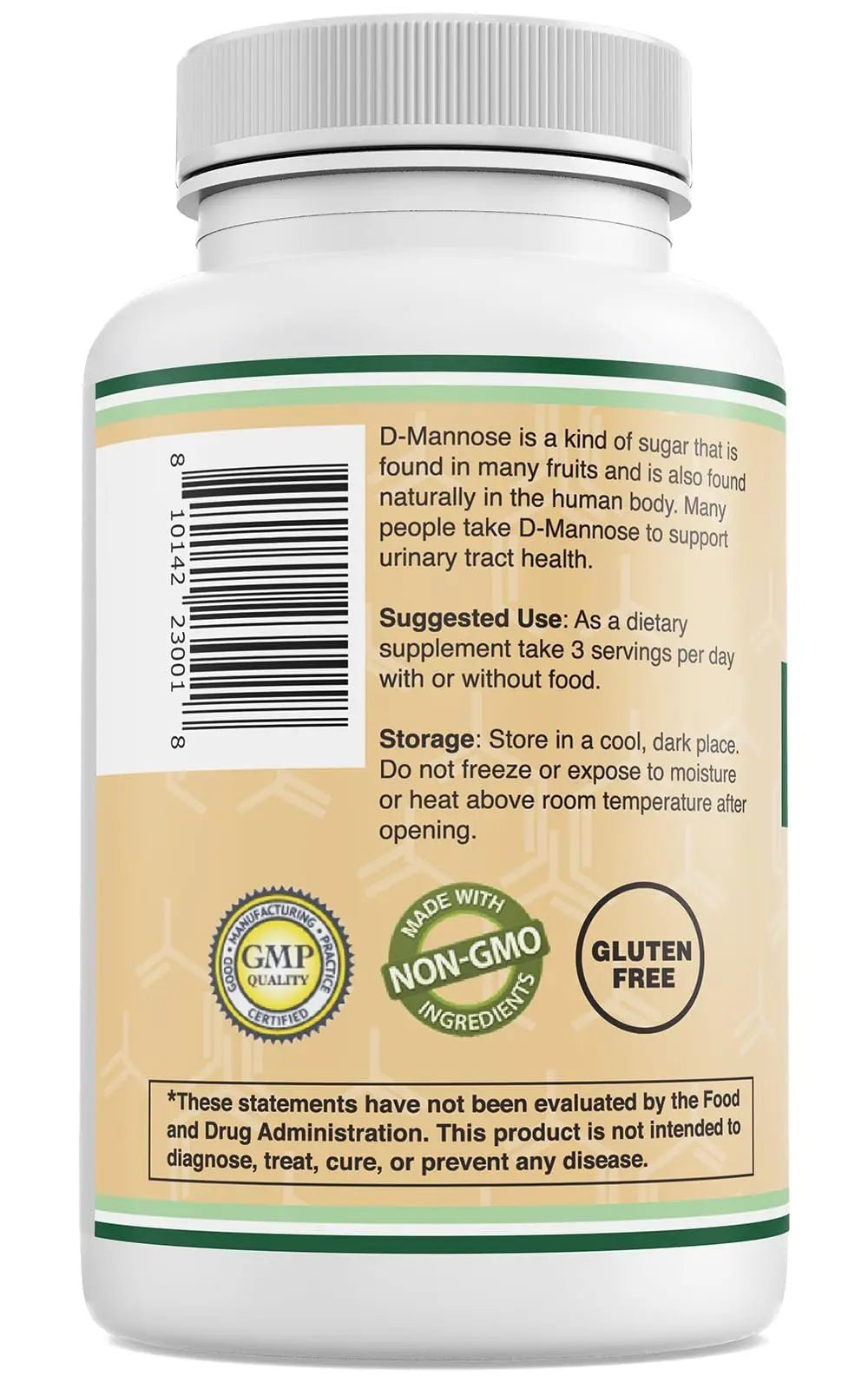 Double Wood Supplements D Mannose 500mg Capsules, 90 Count (D-Mannose for Urinary Tract Health and Bladder Lining, Helps UTI Prevention) Vegan Safe, Non-GMO, Gluten Free - dailyvitalstore