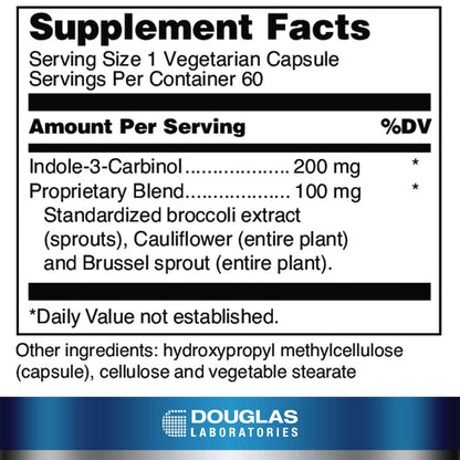 Douglas Laboratories Ultra I-3-C | Indole-3-Carbinol is a Proprietary Blend of Cruciferous Vegetables | 60 Capsules - dailyvitalstore