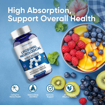 DQQI Migraine Relief Supplement | 120 Capsules Liposomal Neurological Health Formula with Magnesium Glycinate, Riboflavin (Vitamin B2) & Feverfew | Daily Brain Function - dailyvitalstore