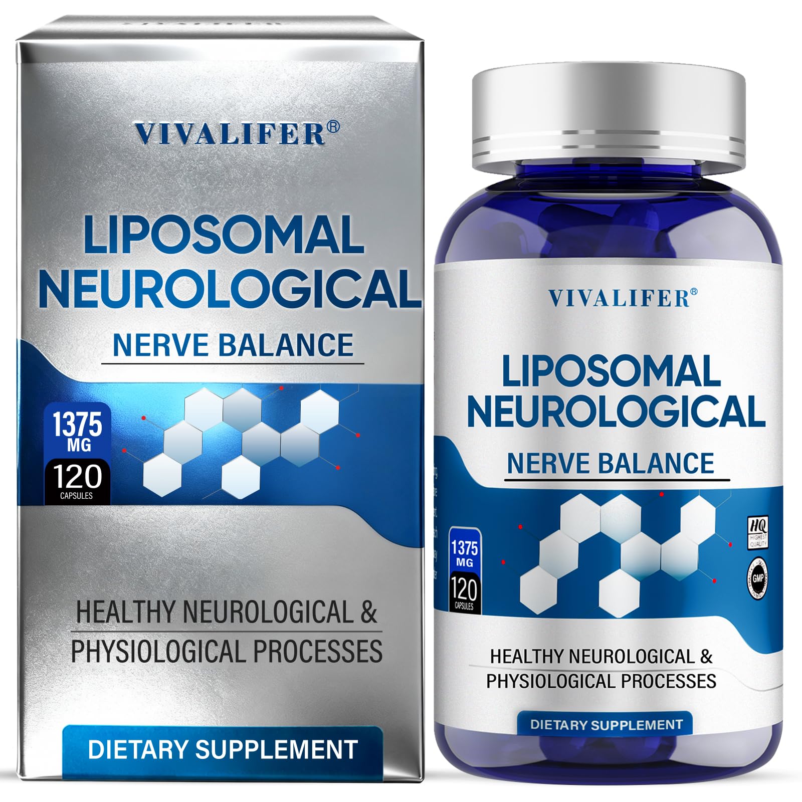 DQQI Migraine Relief Supplement | 120 Capsules Liposomal Neurological Health Formula with Magnesium Glycinate, Riboflavin (Vitamin B2) & Feverfew | Daily Brain Function - dailyvitalstore