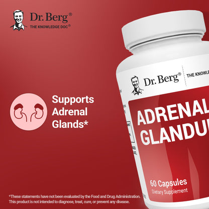 Dr. Berg Adrenal Glandular - Hormone Balance Formula That Supports Healthy Adrenal Function - Adrenal Support Supplement - 60 Capsules - dailyvitalstore
