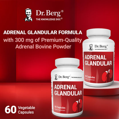 Dr. Berg Adrenal Glandular - Hormone Balance Formula That Supports Healthy Adrenal Function - Adrenal Support Supplement - 60 Capsules - dailyvitalstore