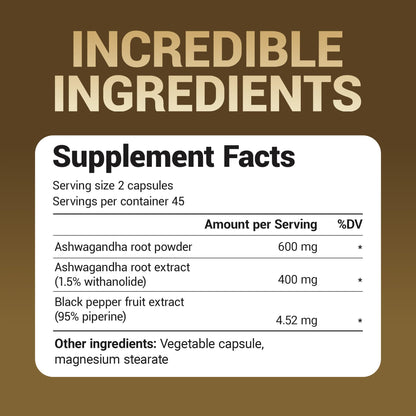 Dr. Berg Ashwagandha Capsules 1000mg - Includes Ashwagandha Root with Black Pepper from Bioperine - Ashwagandha Supplements 90 Capsules - dailyvitalstore