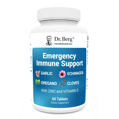 Dr. Berg Emergency Immune Support w/Echinacea - Potent Blend of Herbal Extracts (Warning: Strong Herbal Smells) - Immune Support Supplement Includes 2,000 IUs of Vitamin D & 10mg of Zinc - 60 Tablets - dailyvitalstore