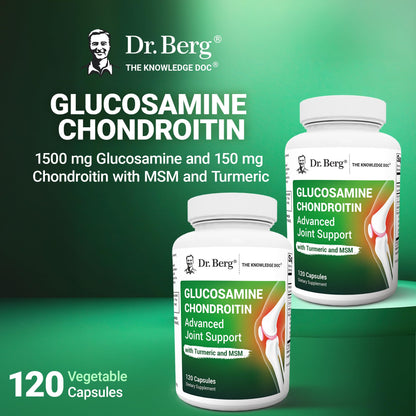 Dr. Berg Glucosamine Chondroitin MSM Turmeric & Boswellia - Advanced Joint Support Supplement with 1500 mg Glucosamine Sulfate - Includes 120 Capsules - dailyvitalstore