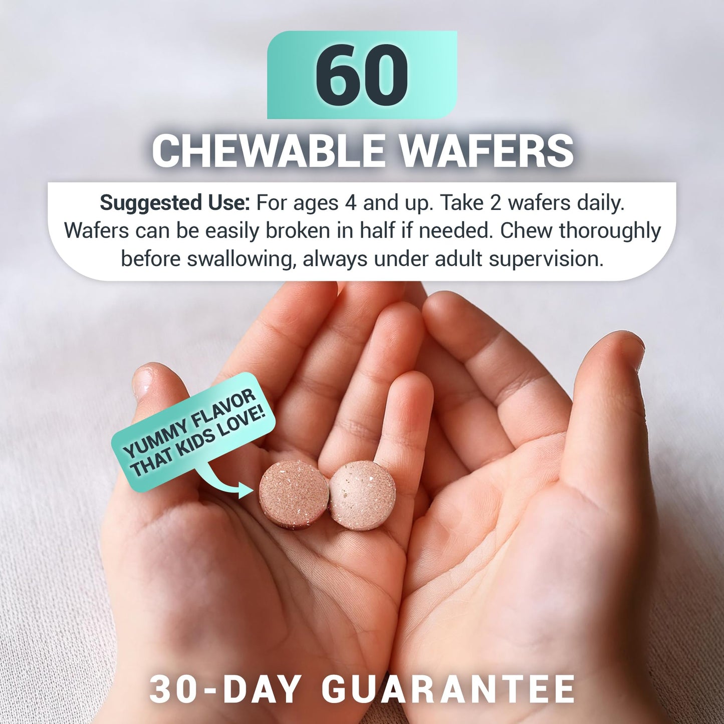 Dr. Berg Kids Chewable Multivitamins (NOT Sweetened w/Sugar) - Daily Multivitamin for Kids that Includes 20 Nutrients & Trace Mineral Complex - Mixed Berry Chewable Vitamins for Kid - Red Wafers - dailyvitalstore