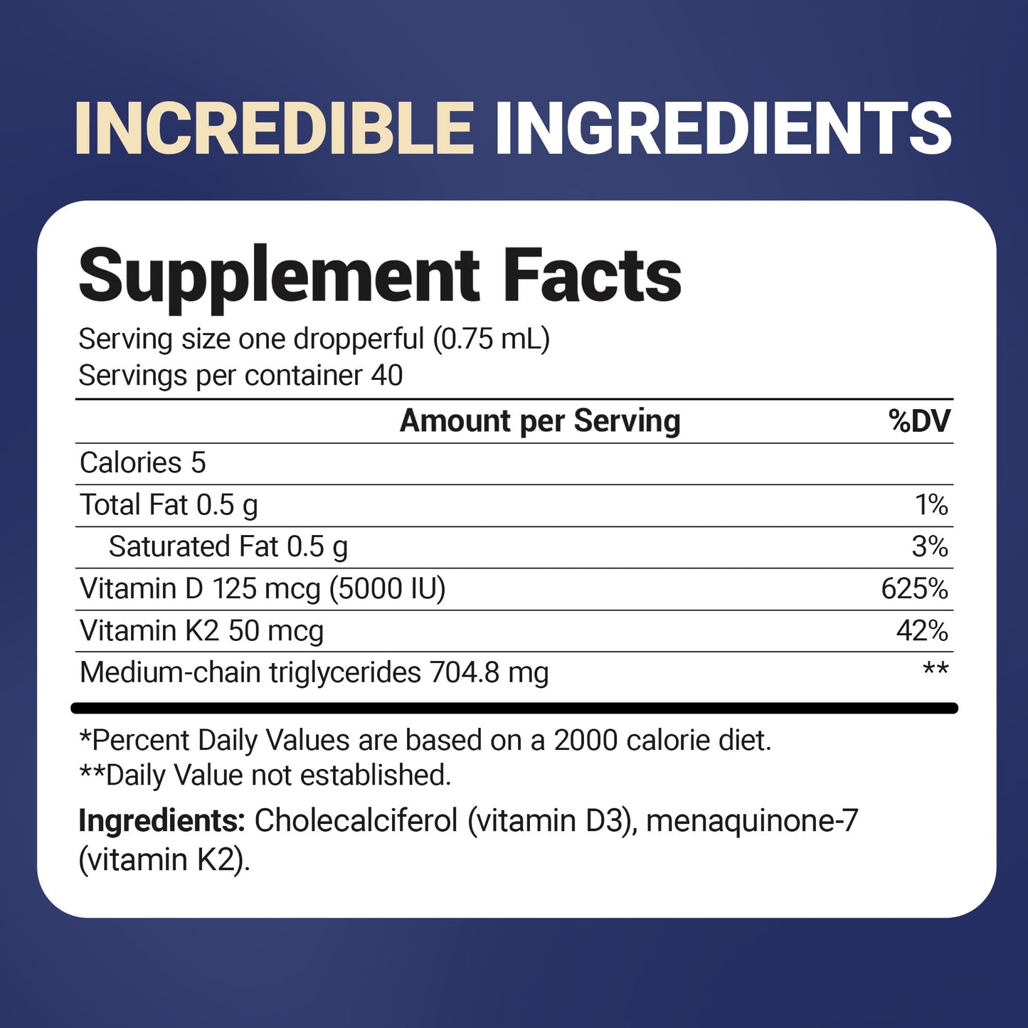 Dr. Berg Maximum Strength Vitamin D3 K2 Liquid Drops with MCT Oil – 5,000 IU Liquid Vitamin D3 with K2 – Supports Strong Bones, Heart, Energy, Immunity, and Overall Vitality* - Unflavored 1 Fl Oz - dailyvitalstore
