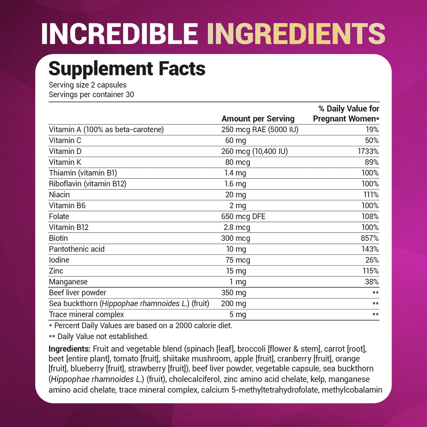 Dr. Berg Natural Prenatal Vitamins for Women (Pregnant & Nursing) - Prenatal Vitamins with Folate, Vitamins, Minerals, Omegas, &11 Powerful Superfoods - Womens Prenatal Multivitamin - 60 Capsules - dailyvitalstore