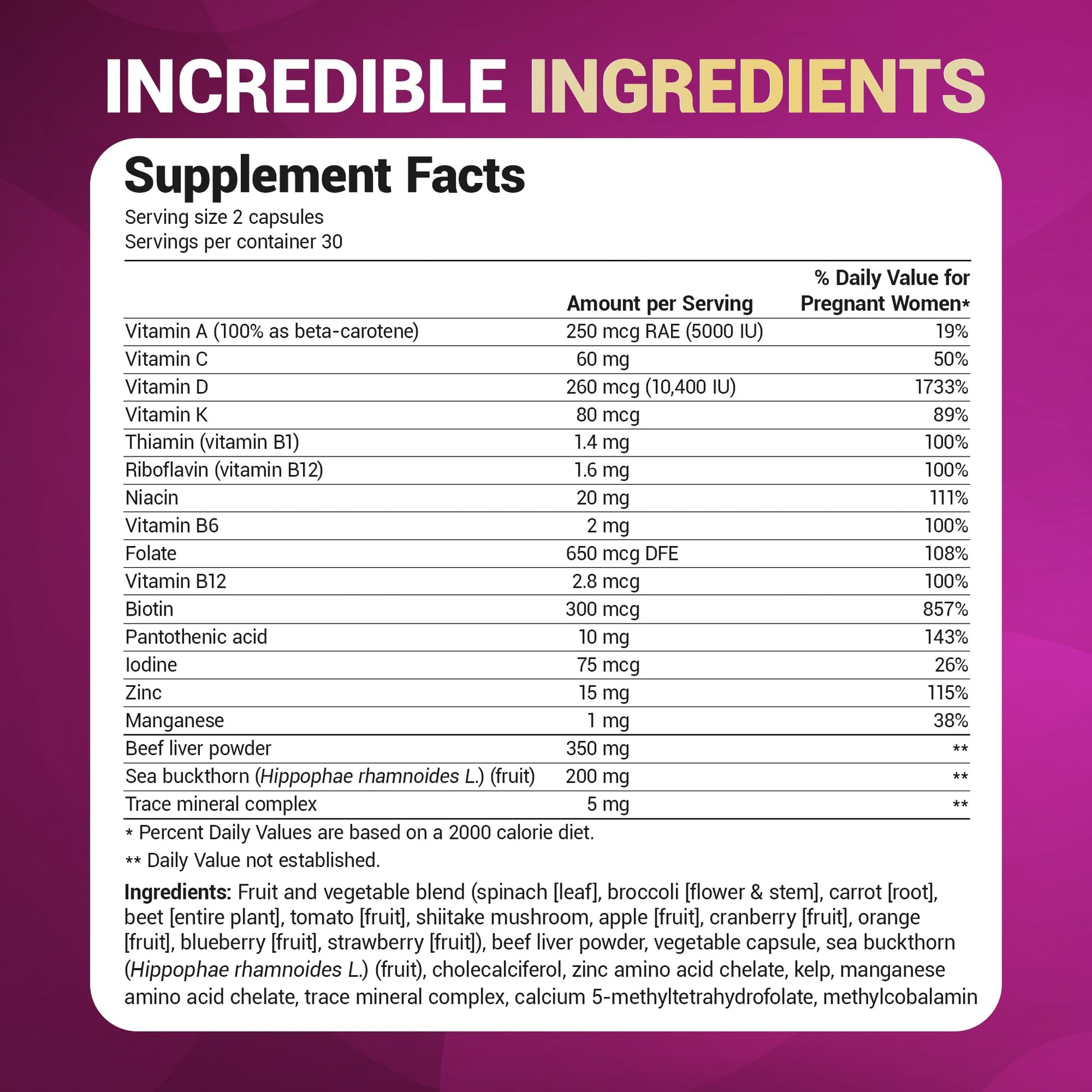 Dr. Berg Natural Prenatal Vitamins for Women (Pregnant & Nursing) - Prenatal Vitamins with Folate, Vitamins, Minerals, Omegas, &11 Powerful Superfoods - Womens Prenatal Multivitamin - 60 Capsules - dailyvitalstore