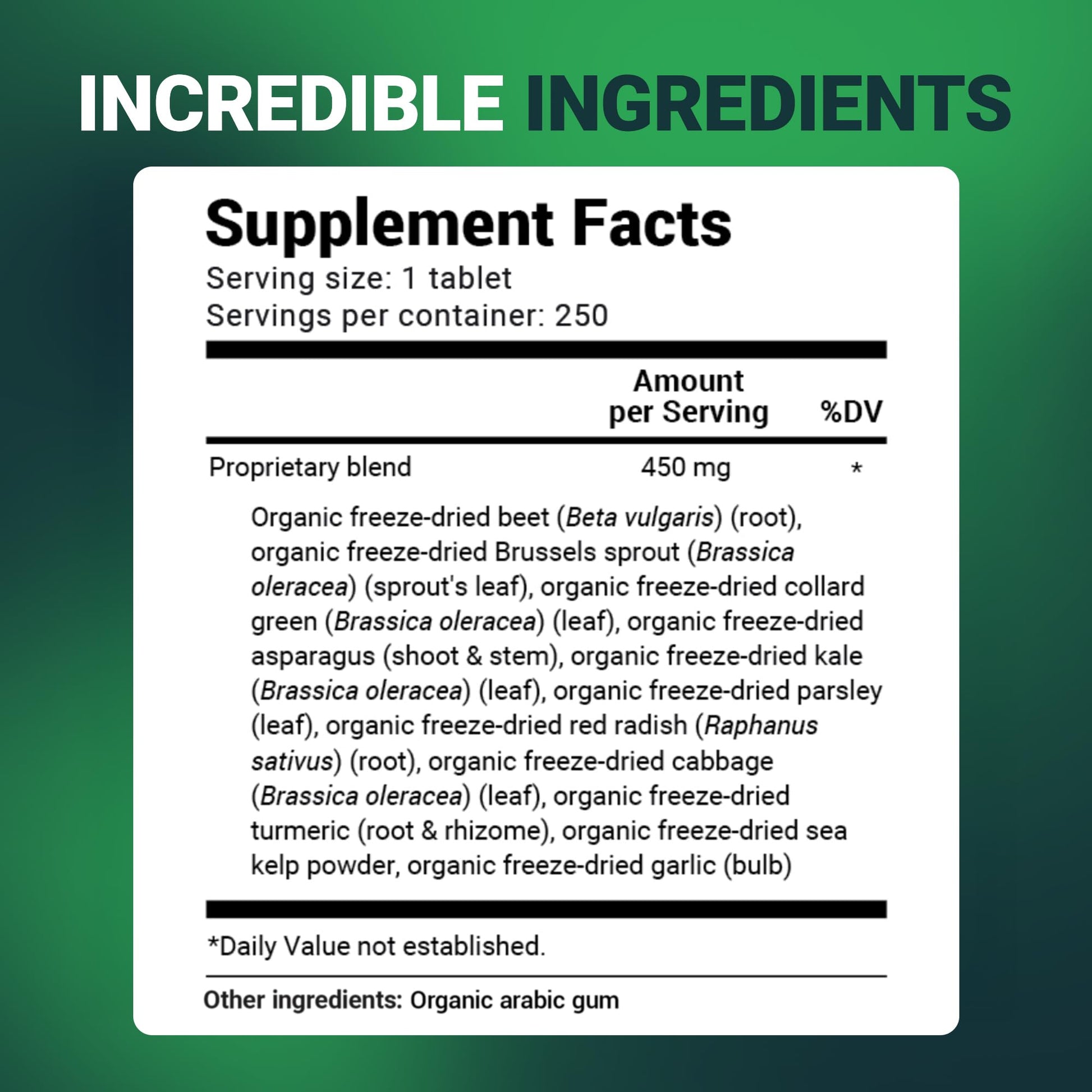 Dr. Berg's Greens Superfood Cruciferous Vegetable Tablets - Vegetable Supplements for Adults w/ 11 Phytonutrient Super Greens Tablets - Energy, Immune System & Liver Veggie Tablets - 250 Tablets - dailyvitalstore