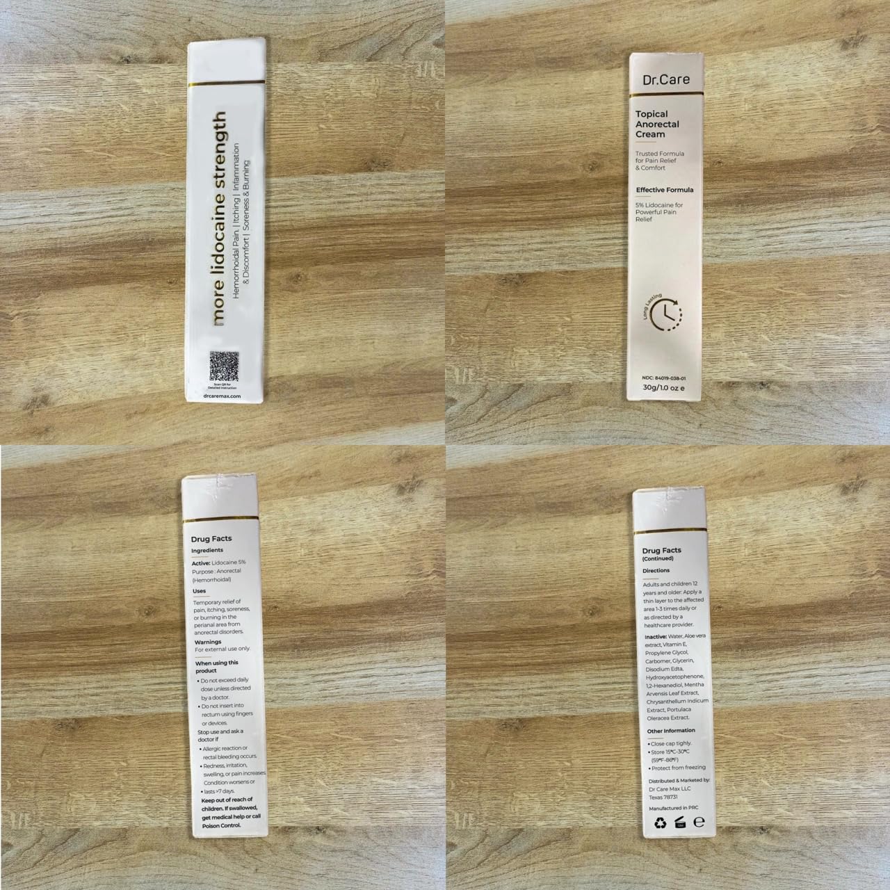 Dr Care Anorectal Cream with 5% Lidocaine - Maximum Strength Topical Anesthetic for Hemorrhoid Relief, Itching, & Burning (1.0 oz) - dailyvitalstore