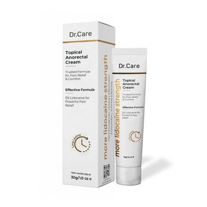 Dr Care Anorectal Cream with 5% Lidocaine - Maximum Strength Topical Anesthetic for Hemorrhoid Relief, Itching, & Burning (1.0 oz) - dailyvitalstore