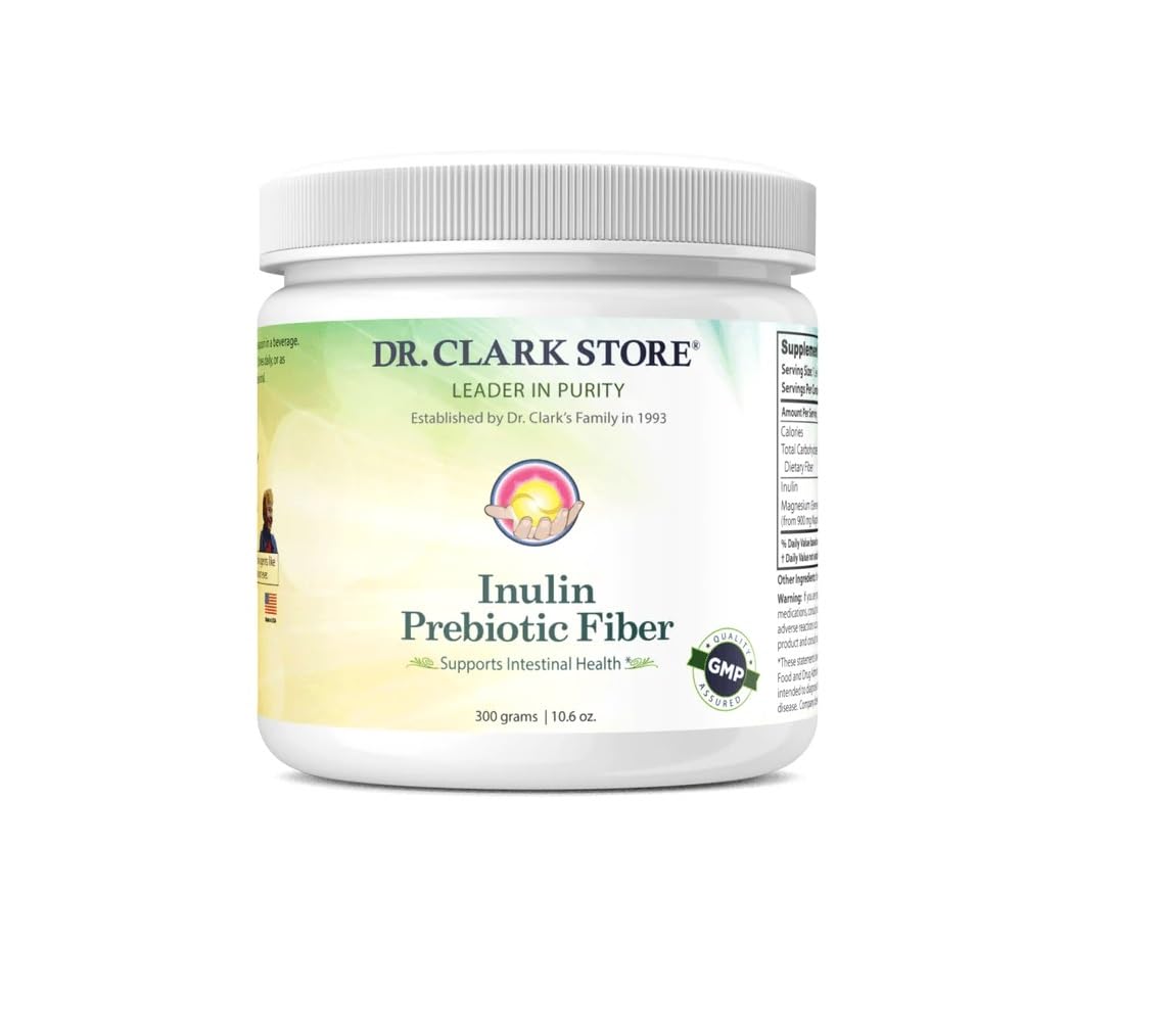 Dr. Clark Inulin Powder (FOS) – Prebiotic Soluble Fiber for Gut Health, 300g – Supports Digestive Health & Regularity - dailyvitalstore