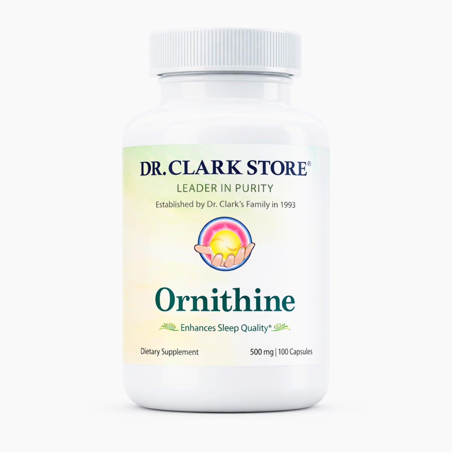 Dr Clark Ornithine Dietary Supplement - Gluten Free, Natural Sleep Aid, Promotes Protein Metabolism, Cleansing and Detoxification, 500mg, 100 Gelatin Capsules - dailyvitalstore