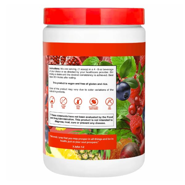 Dr. Colbert, MD Organic Red Supremefood | Berry Flavored Blend | by Divine Health | 10 Organic Fruits | Probiotics | Enzymes | Herbs | Fiber | Antioxidants | Non-GMO | 30 Day Supply | 180g - dailyvitalstore