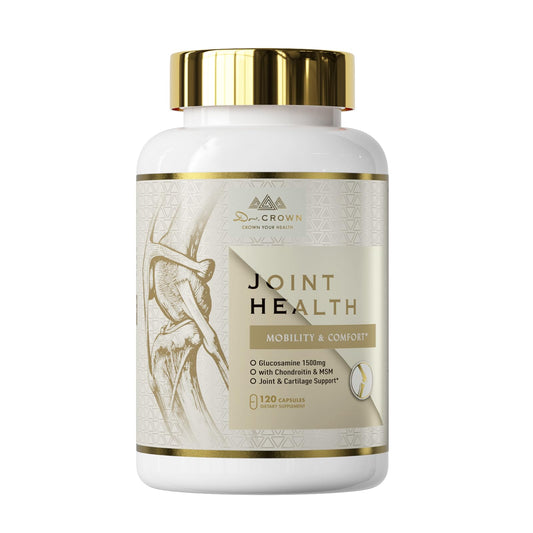 DR. CROWN Joints Health Suppplement, Glucosamine Chondroitin MSM - Joint Support Supplement for Women and Men with Turmeric, MSM &Boswellia, for Cartilage, Joint Health and Flexibility - 120 Capsules - dailyvitalstore