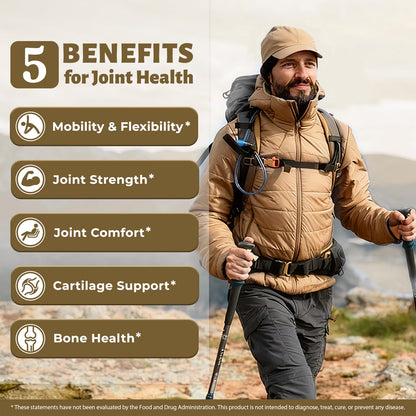 DR. CROWN Joints Health Suppplement, Glucosamine Chondroitin MSM - Joint Support Supplement for Women and Men with Turmeric, MSM &Boswellia, for Cartilage, Joint Health and Flexibility - 120 Capsules - dailyvitalstore