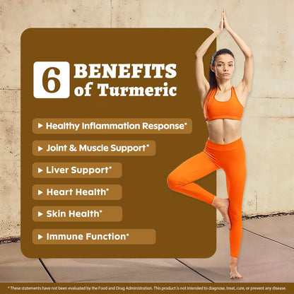 DR. Crown Turmeric Curcumin Supplement 1,500mg, 95% Standardized Curcuminoid with Ginger, MCT Oil, & Black Pepper for Better Absorption, for Antioxidant & Joint Support, 120 Capsules - dailyvitalstore