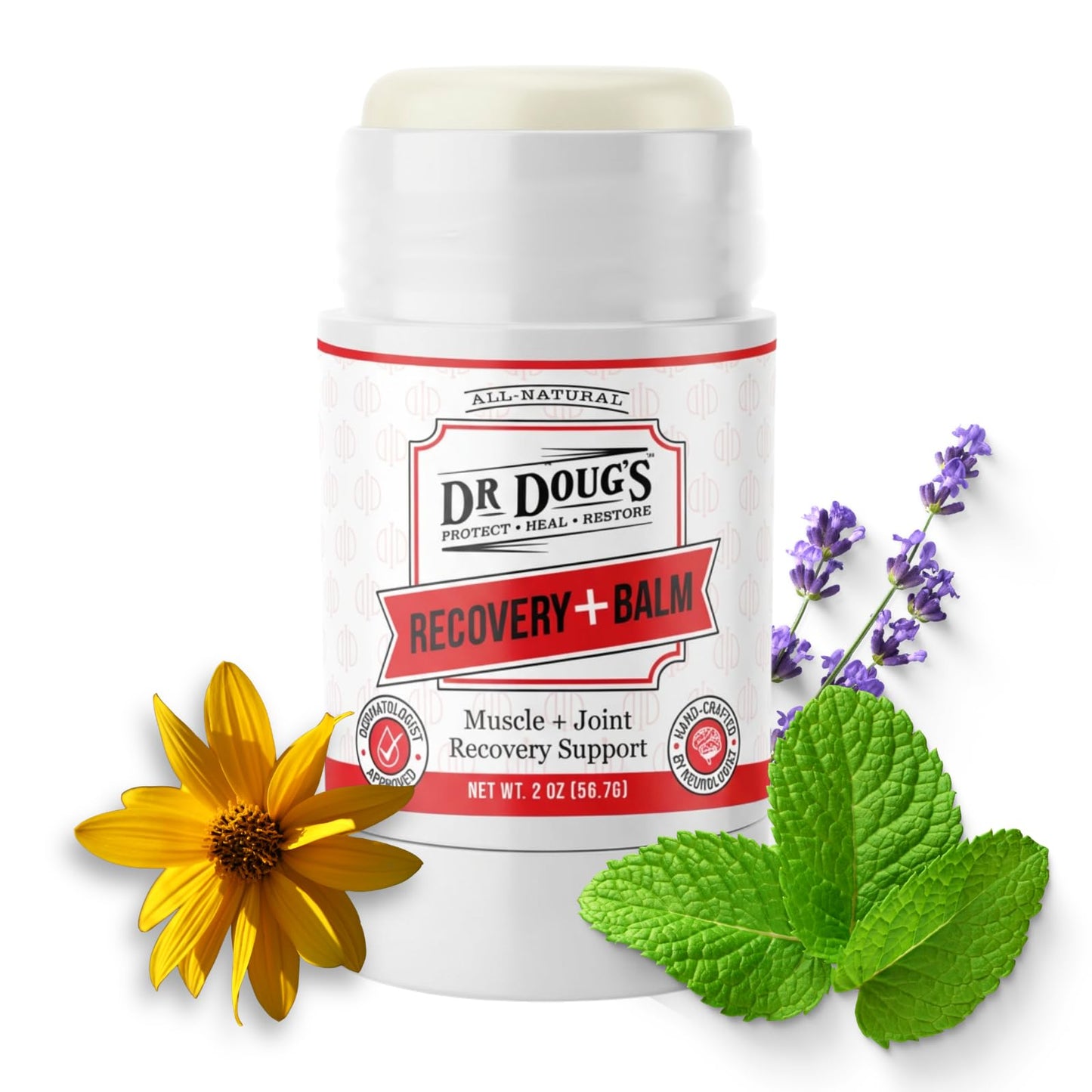 Dr. Doug's Recovery Balm – Organic Arnica & Magnesium Topical Rub – Soothing Support Lotion for Active Muscles, Joints, & Skin – Dermatologist Approved, Handmade in USA, Organic 2 oz Twist-Up Stick - dailyvitalstore