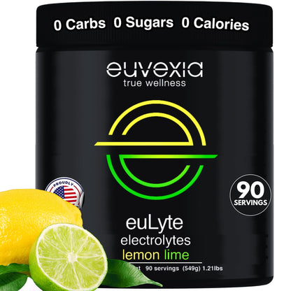 Dr Ekberg euLyte Instant Hydration Electrolytes Powder Zero Sugar Carb Calorie Lemon Lime Drink Mix • 80+ Minerals Magnesium Potassium Calcium Trace Minerals - dailyvitalstore