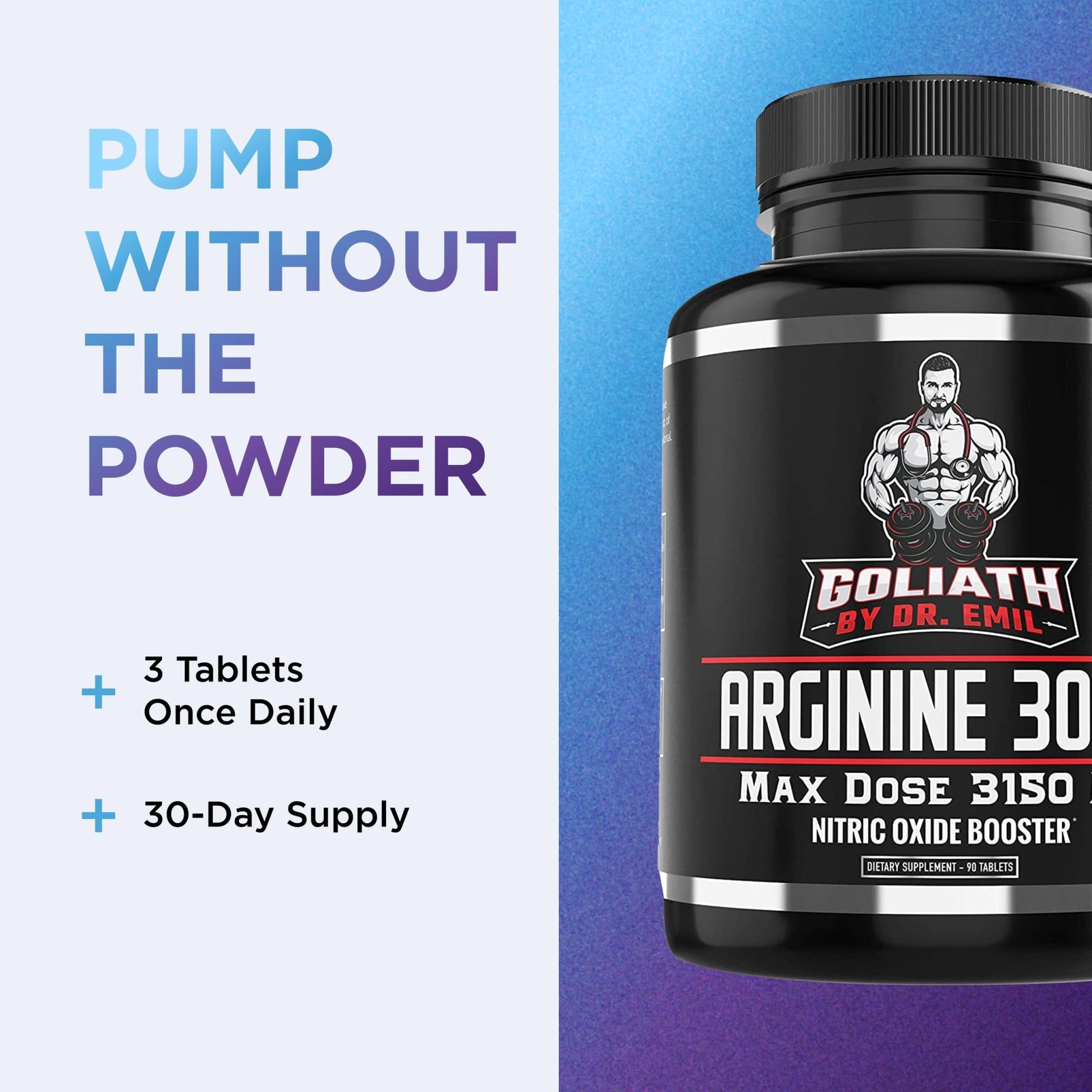 Dr. Emil - L Arginine (3150mg) Highest Capsule Dose - Nitric Oxide Supplement for Vascularity, Endurance and Heart Health - dailyvitalstore