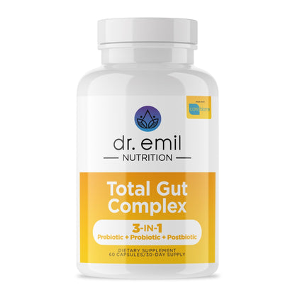 DR. EMIL NUTRITION Total Gut Health Complex - Prebiotic, Probiotic & Postbiotic Supplement - Supports Digestive Health, Bloating & Gut Balance - dailyvitalstore