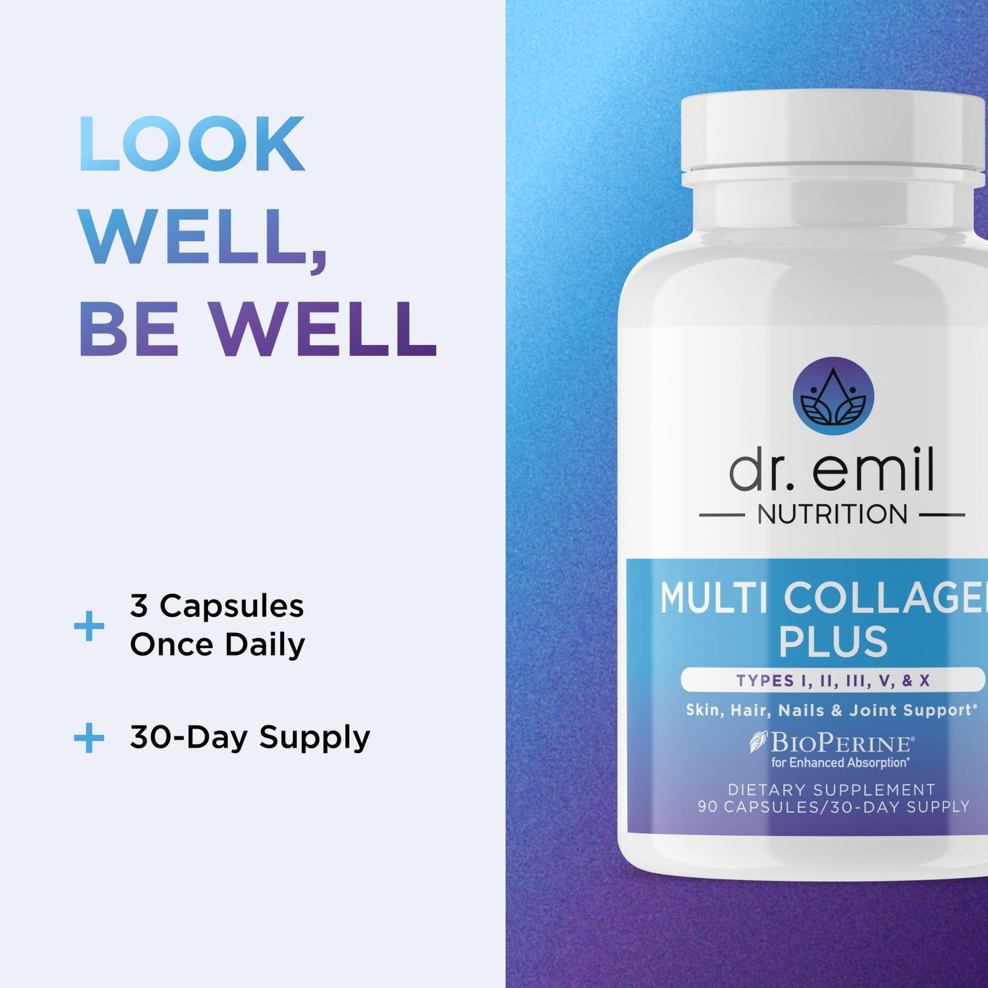 DR. EMIL NUTRITION Women's Multi Collagen Pills | Collagen Supplements | Support Hair, Skin, Nails & Joints | Hydrolyzed Collagen Supplements - dailyvitalstore