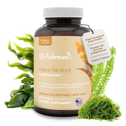 Dr. Fuhrman Osteo Bone Health Supplement | Wholefood Supplement for Women & Men | Vitamin for Bone Density | Organic Vitamin D3, Calcium, Magnesium & K2 | Natural Ingredients | 120 Caps - dailyvitalstore