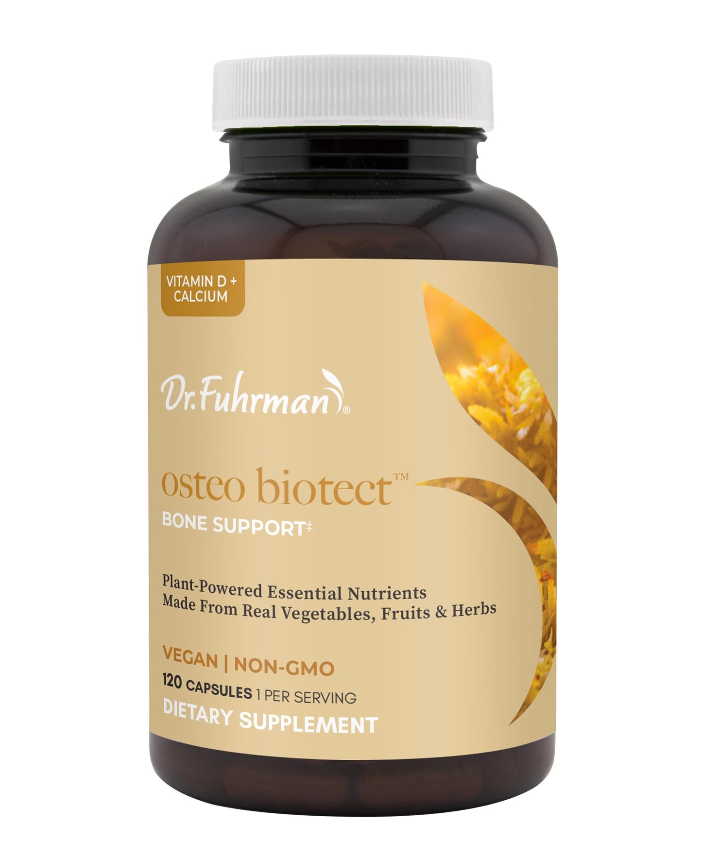 Dr. Fuhrman Osteo Bone Health Supplement | Wholefood Supplement for Women & Men | Vitamin for Bone Density | Organic Vitamin D3, Calcium, Magnesium & K2 | Natural Ingredients | 120 Caps - dailyvitalstore