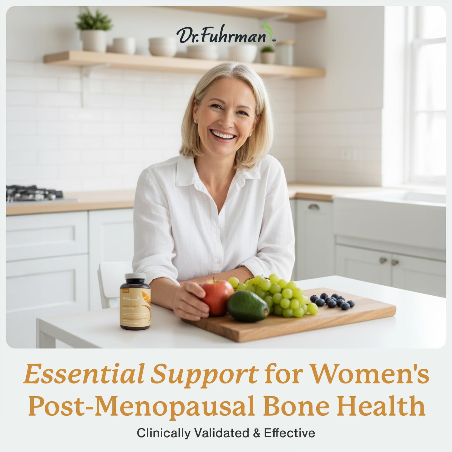 Dr. Fuhrman Osteo Bone Health Supplement | Wholefood Supplement for Women & Men | Vitamin for Bone Density | Organic Vitamin D3, Calcium, Magnesium & K2 | Natural Ingredients | 120 Caps - dailyvitalstore